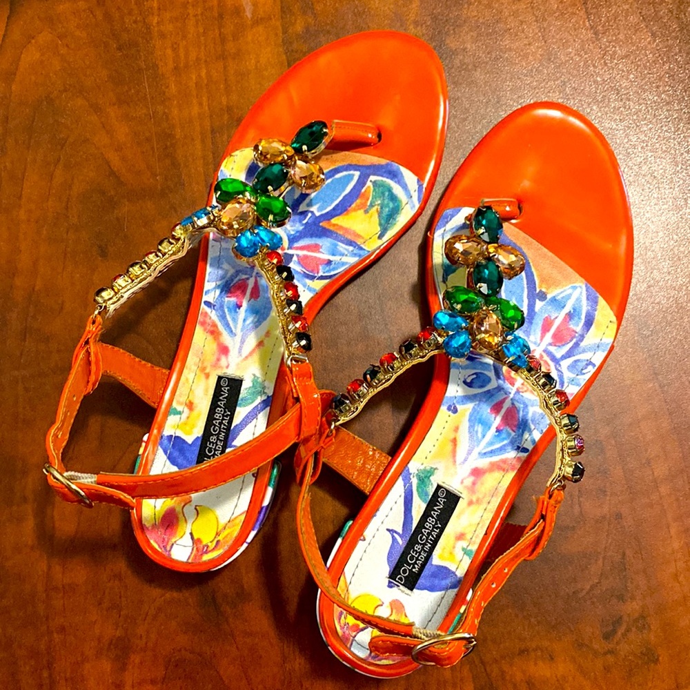 Dolce & Gabbana Embellished Thong Sandals